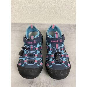 Kamik Kids Crab Water Water Sandals US 1 Teal Pink Closed Toe Toggle Strap